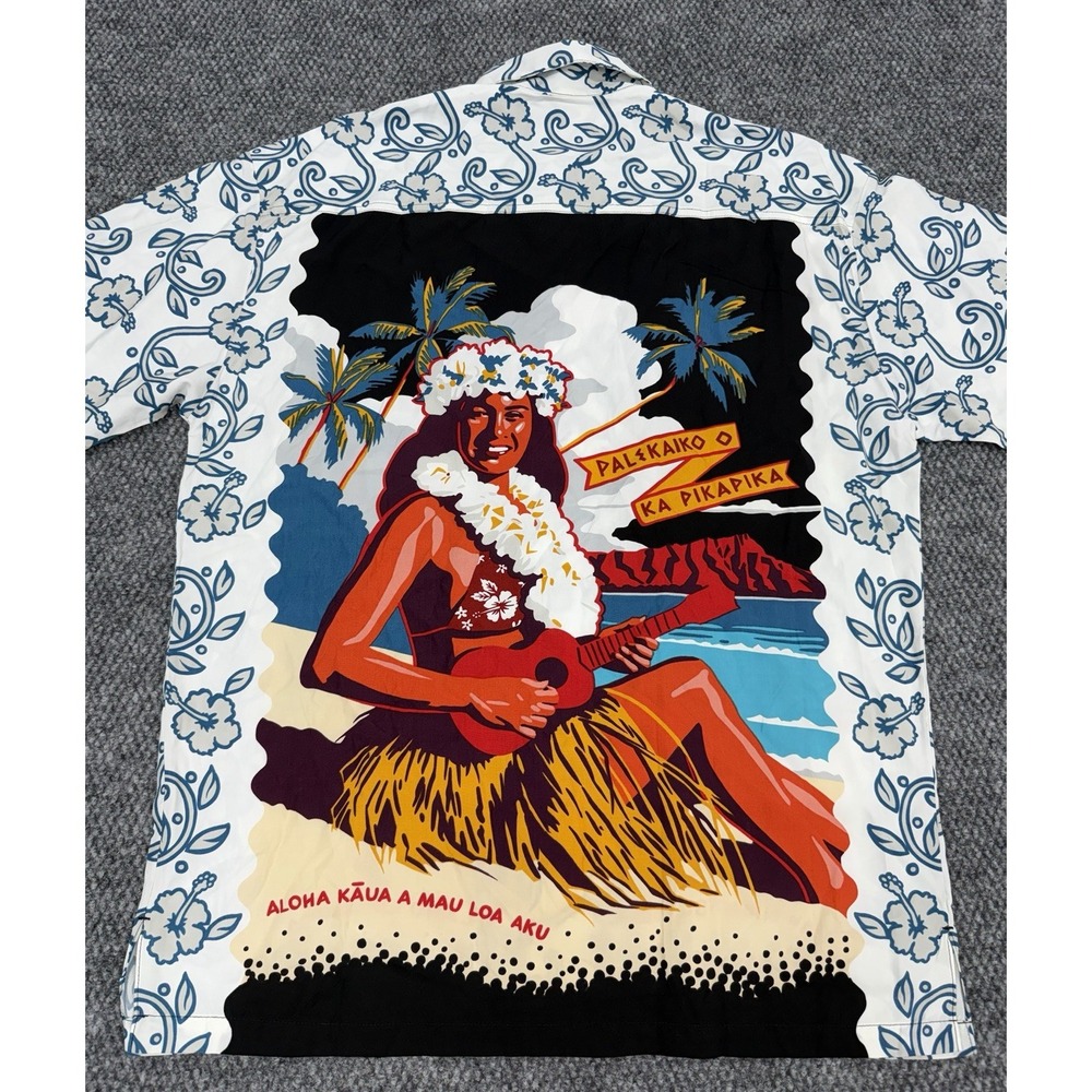 Kahala Men's Medium Rayon Shirt Michael Cassidy Hawaiian Hula Girls Palekaiko - Picture 6 of 8